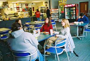 Students Eating in the Royals Den