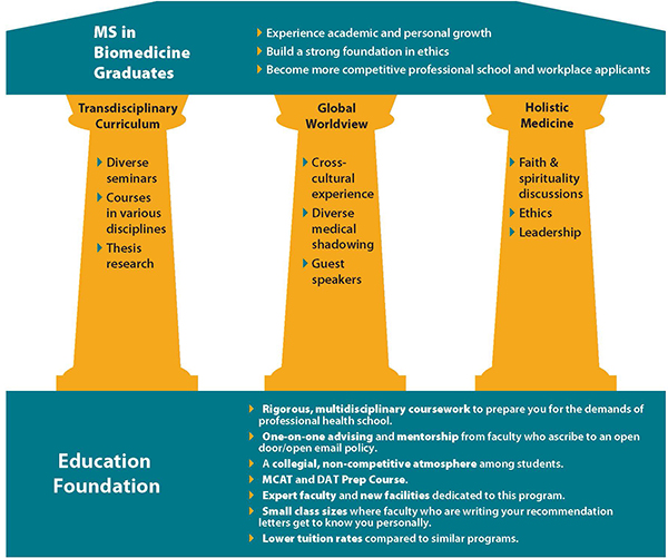 Pillars of EMU's MS in Biomedicine