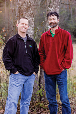 Paul Shelly (left) and Kevin Baer first got to know each other living on the first floor of Oakwood dormitory. They then shared a house in Meridian, Mississippi. Now they live 900 miles from each other, but share ownership of a business, Educational Software Solutions.