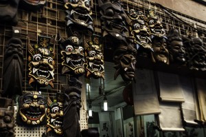 Masks in a Beijing market alley  -Jonathan Drescher-Lehman