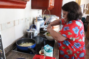 Our host mom making Spanish tortilla. Photo by: Taylor Waidelich