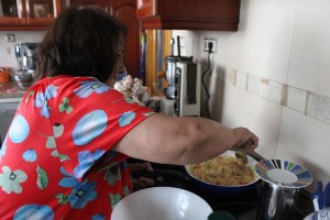 Our host mom making Spanish tortilla. Photo by: Taylor Waidelich