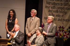 Alumni award winners for 2014 (from left): Elizabeth Good, Donald Oswald and Donald Sensenig. (Photo by Jon Styer)