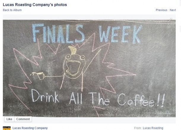 It was finals week during the fall semester and the staff at Common Grounds Coffeehouse did their best to motivate EMU students.