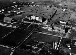 Campus grounds in the early 1950s.