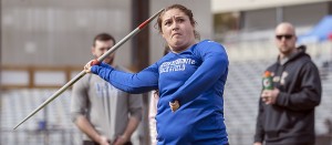 Becca Borg is No. 2 all-time in EMU's javelin record book. (Photo by Scott Eyre)
