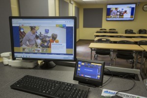 (20150819) - (Harrisonburg)  EMU recently equipped several of its classrooms with technology that allows for enhanced distance learning. (Daniel Lin/Daily News-Record)