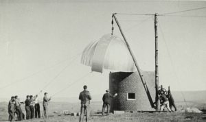 The Vesper Heights Observatory under construction in 1938.
