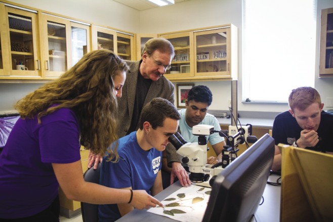 Conley McMullen ’78 (standing center) has been teaching biology at James Madison University for 17 years.
