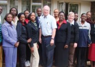 Dr. Gladys Mwiti, director of Oasis Africa, in center (sixth from right on front row), flanked by CJP leaders Lynn Roth and Jan Jenner during their June 2008 visit to Kenya.