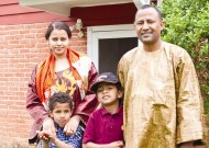 Abou Ag Ahiyoya (right) with his wife Fadimata and sons, 6-year-old Mohammed and 7-year-old Hachime