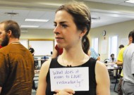 Author and RJ practitioner Catherine Bargen at a Howard Zehr-led workshop