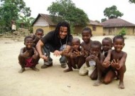 Robert Roche with young friends in Sierra Leone