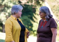 New SPI director Sue Williams with her predecessor Pat Hostetter Martin