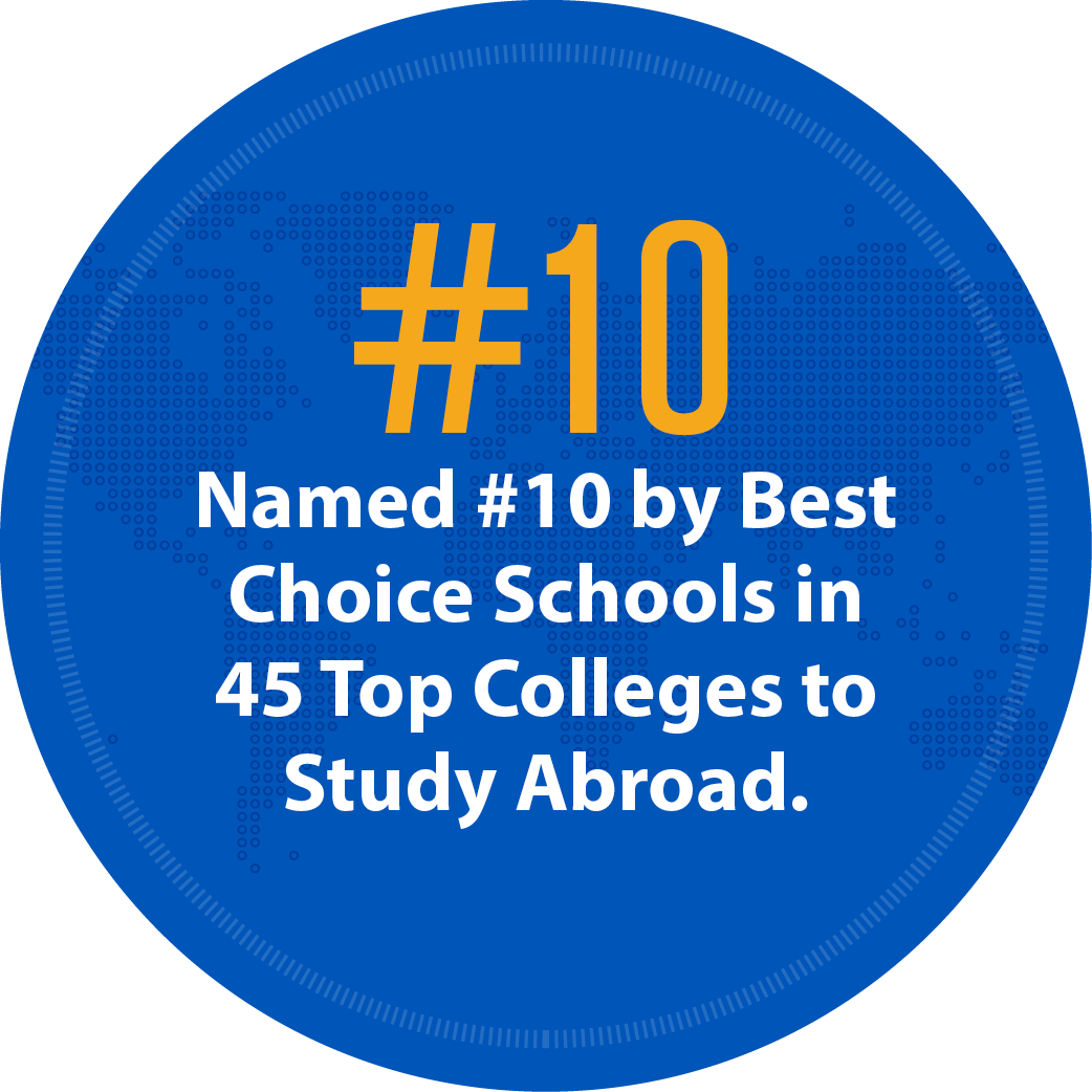 named number 10 by best choice schools in 45 top colleges to study abroad