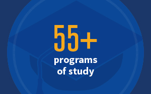Graphic that says 50+ degree programs