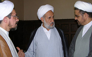 Iranian scholars, Ali Mesbah, Aboulhassan Haghani and Mohammad Motahari Farimani at the academic conference in Winnipeg which brought together Shi’a Muslim scholars from Iran and Mennonite scholars from Canada and the U.S. to discuss theological issues. Photo by Gladys Terichow.