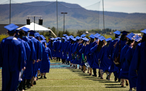 students walking in the ceremony