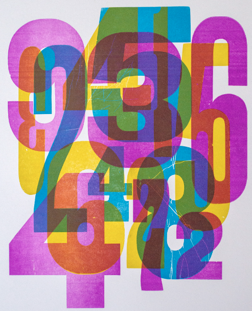colorful overlapping numbers