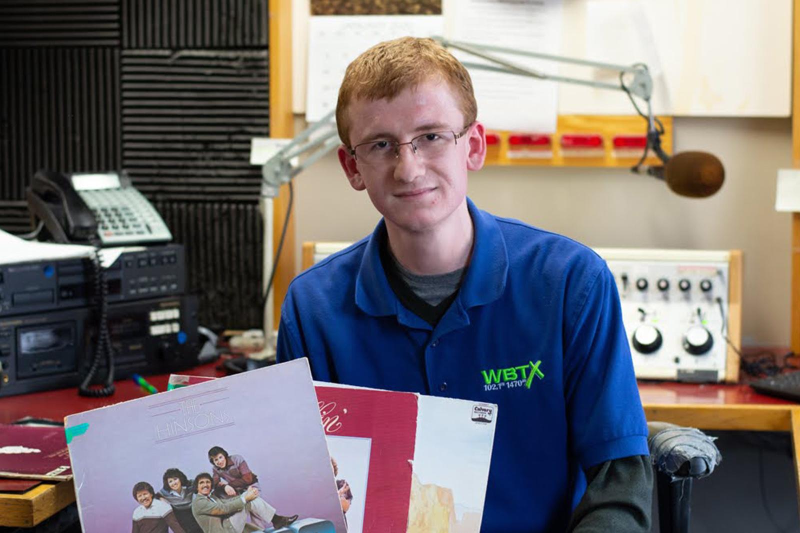 Digital Media Major Chris Runion works part-time at a local radio station