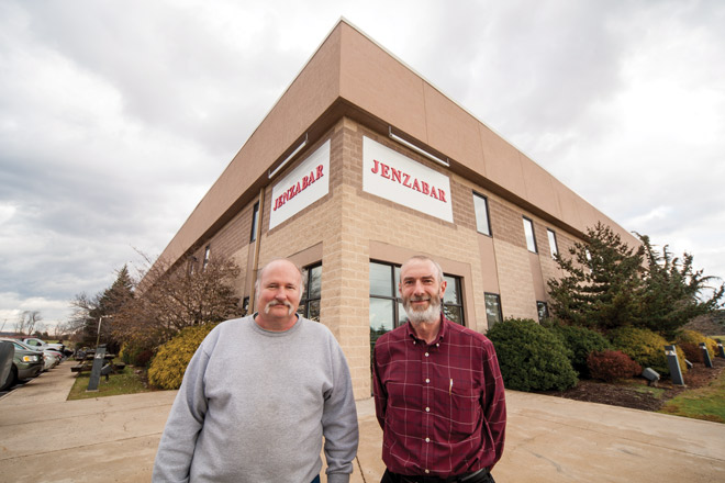 Harvey Mast ‘80 and Mark Shank were key players in a predecessor to Jenzabar, Computer Management and Development Services. (Photo by Michael Sheeler)