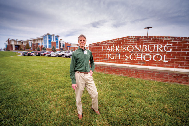 Craig Shoemaker '78 is responsible for the functioning of the computer systems in two schools in Harrisonburg. 