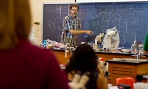 EMU Biology Professor Douglas Graber-Neufeld during a science class.