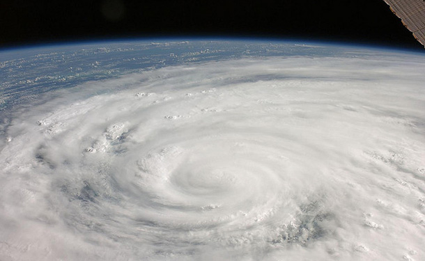 Hurrican Ike in 2008 makes landfall - photo courtesy of NASA
