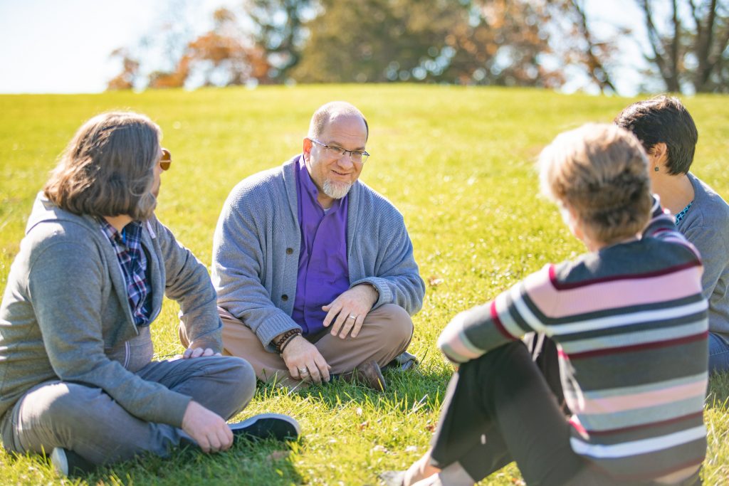 class meeting outdoors