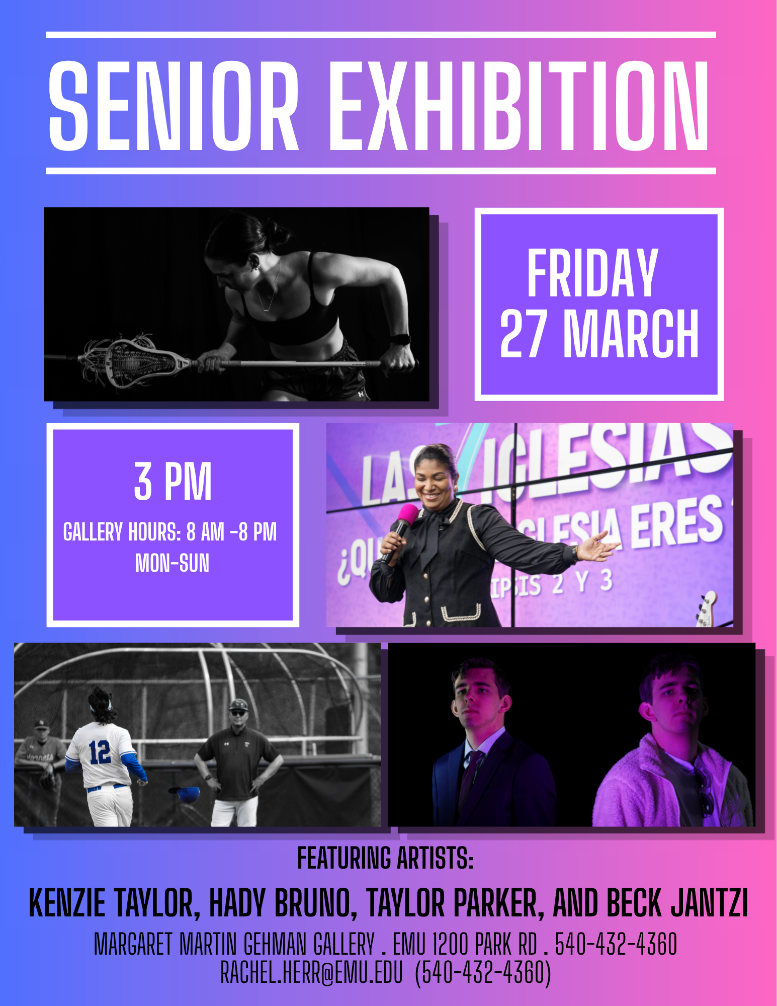 Senior show, gallery, graphic design